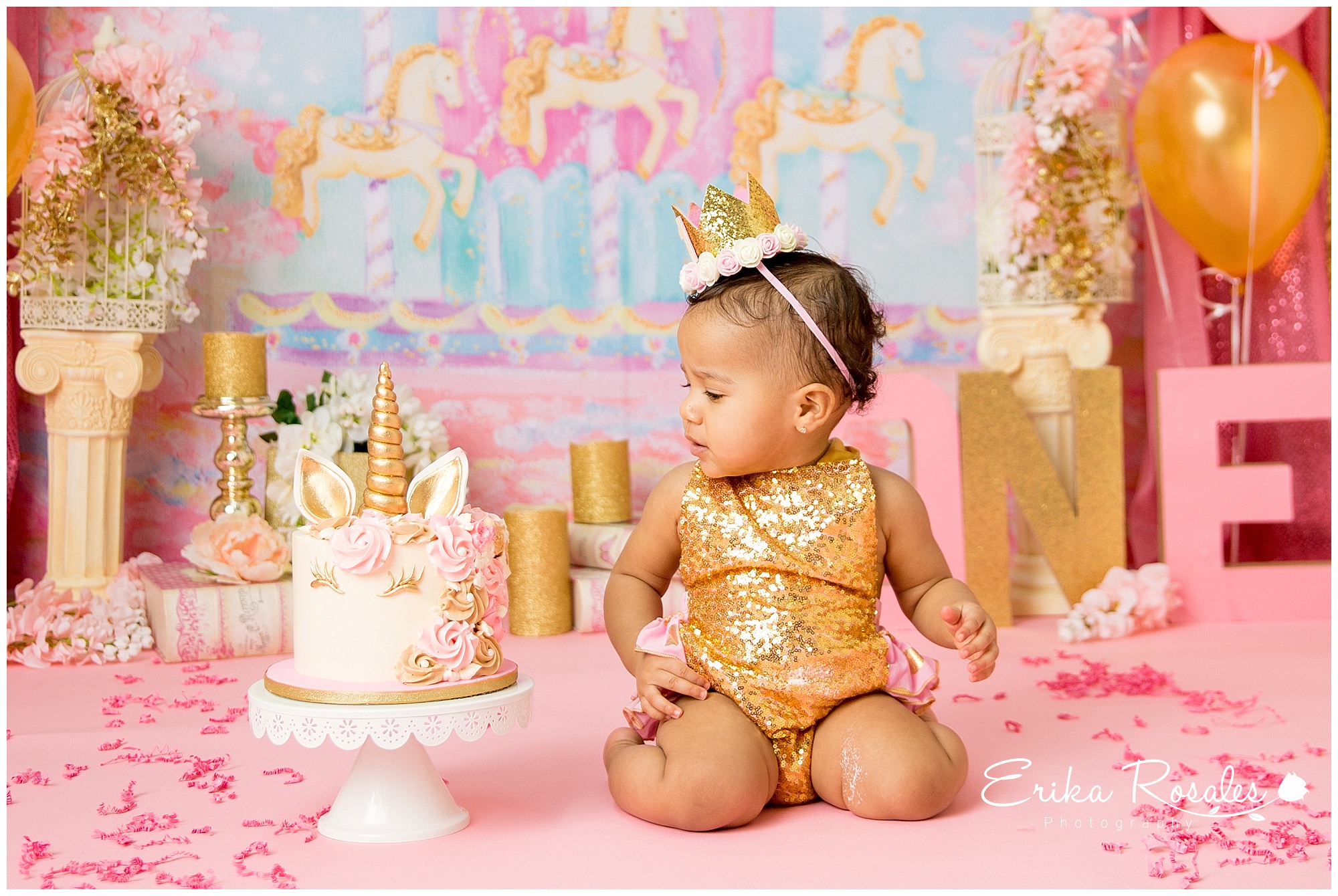 Everly Quinn's Magical Unicorn Themed Cake Smash Photoshoot - Diary of a  Fit Mommy